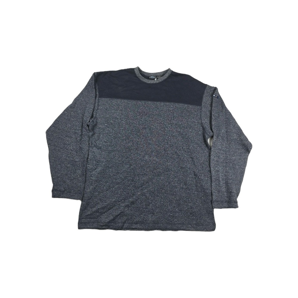 Pacific Coast Highway PCH Mens Large Navy Gray Colorblock Marled Long Sleeve Tee